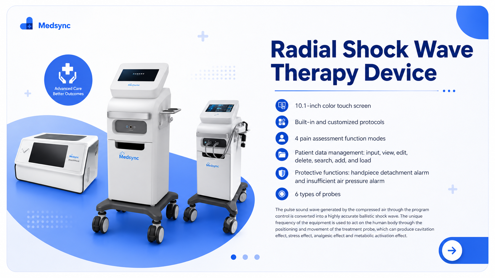 Blue White Modern Medical Healthcare Presentation-Radial shock wave device